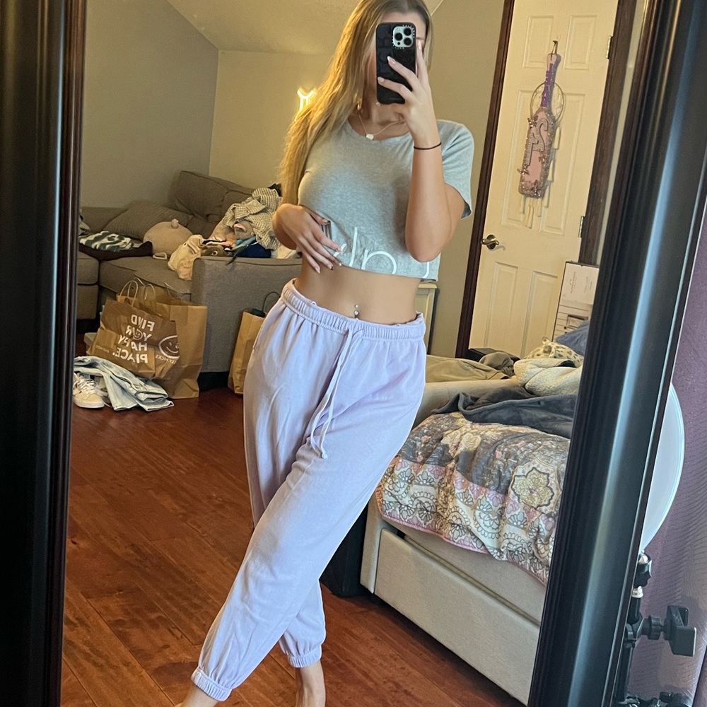 Garage purple boyfriend joggers
